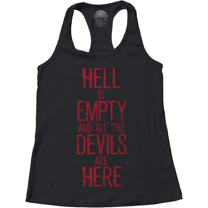 Women's Hell is Empty and All the Devils are Here Shakespeare Racerback Tank Top