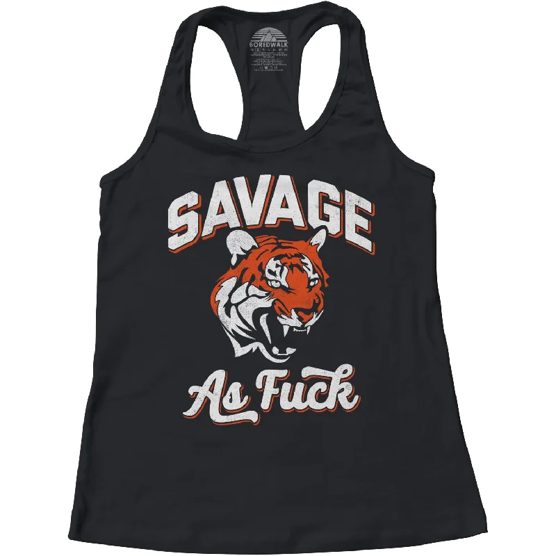 Women's Savage as Fuck Tiger Racerback Tank Top