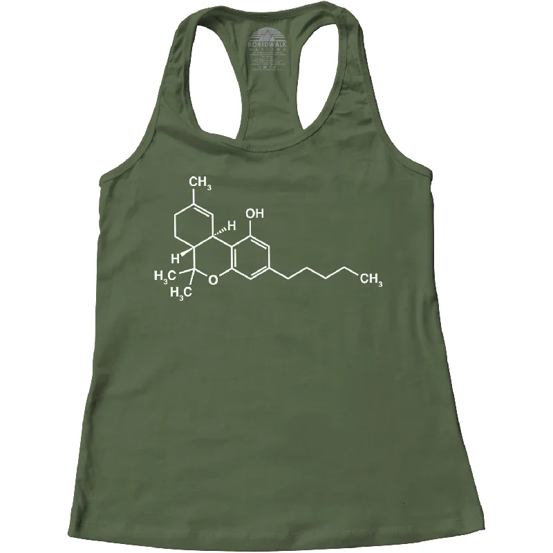 Women's THC Molecule Racerback Tank Top