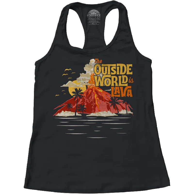 Women's The Outside World is Lava Racerback Tank Top