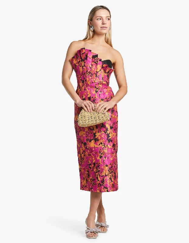 Davies Dress - Cerise Flora Print