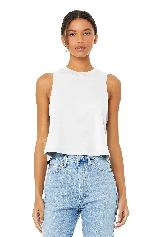 Bella + Canvas Womens Cropped Tank Top - Solid White