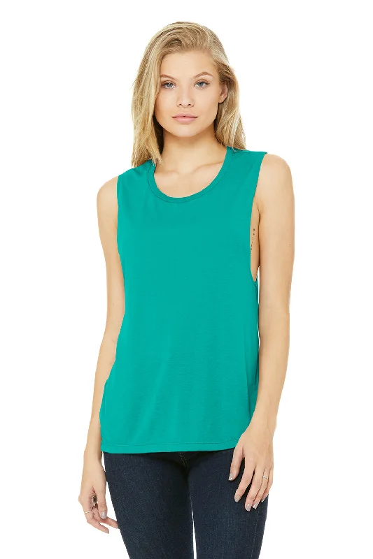 Bella + Canvas Womens Flowy Muscle Tank Top - Teal Green