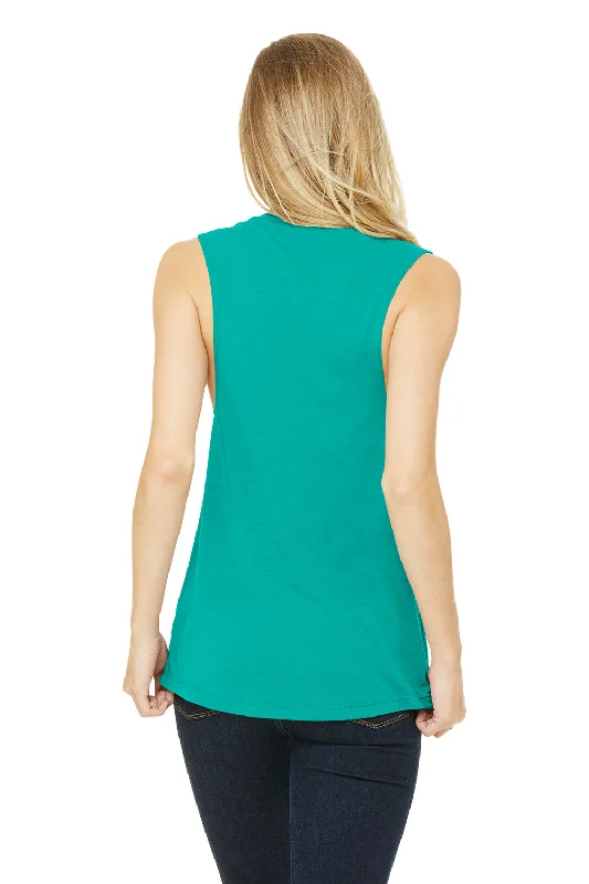 Bella + Canvas Womens Flowy Muscle Tank Top - Teal Green