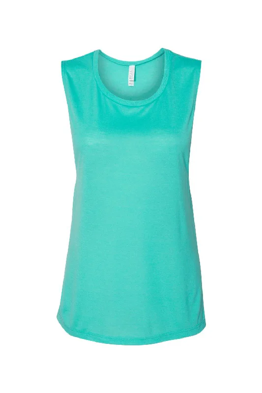 Bella + Canvas Womens Flowy Muscle Tank Top - Teal Green