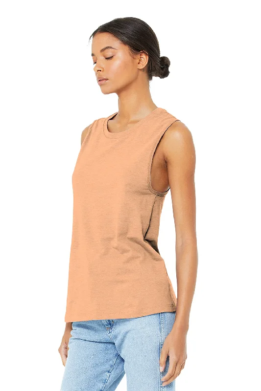 Bella + Canvas Womens Jersey Muscle Tank Top - Heather Peach