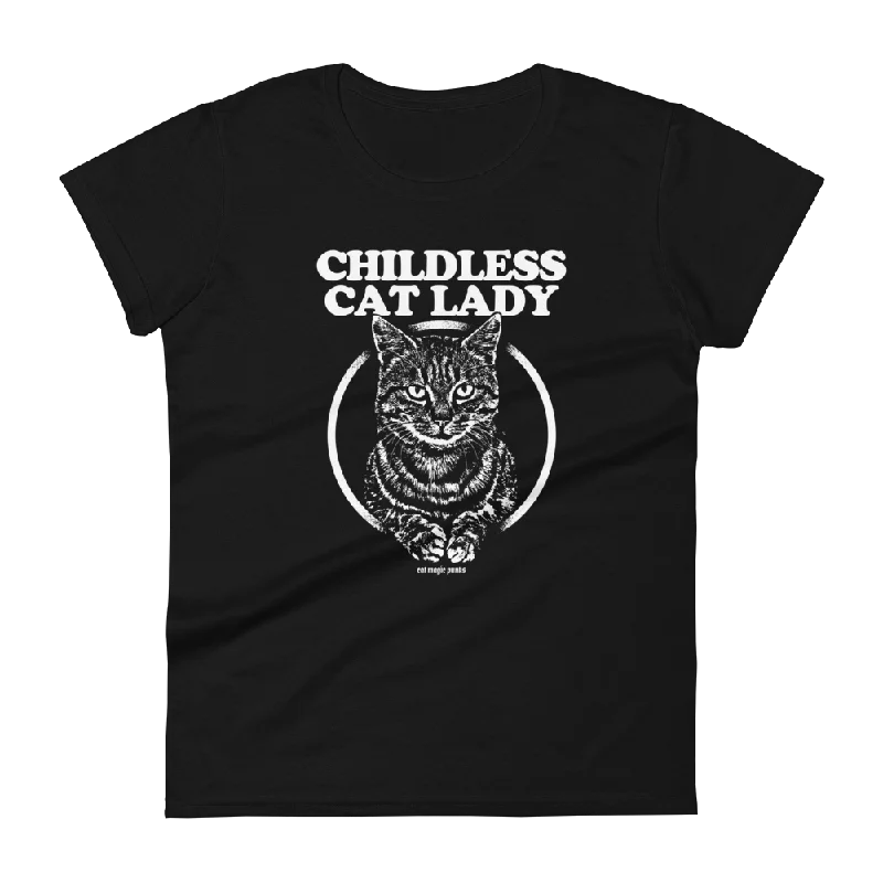 CHILDLESS CAT LADY TABBY Women's Fitted Shirt