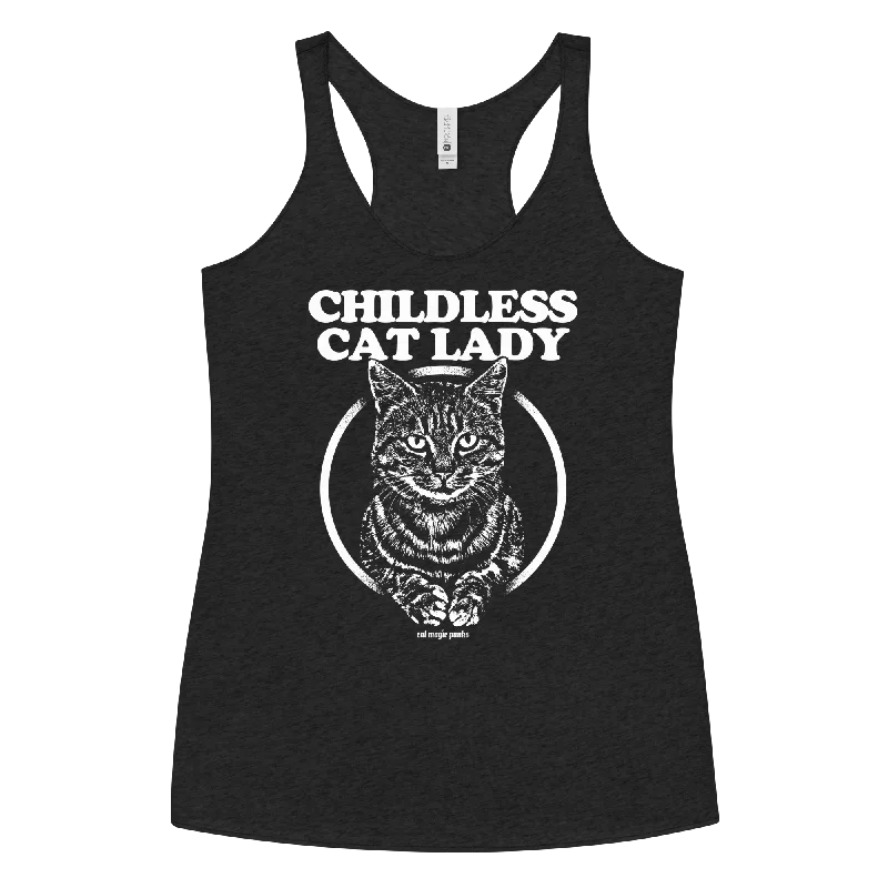 CHILDLESS CAT LADY TABBY Women's Racerback Tank