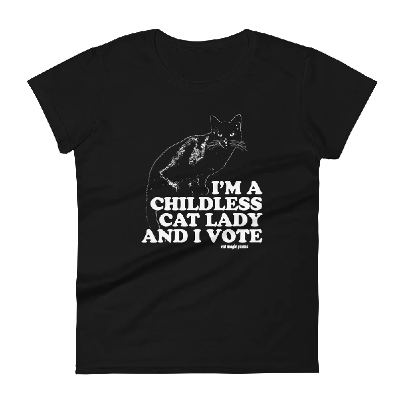 CHILDLESS CAT LADY VOTE Women's Fitted Shirt