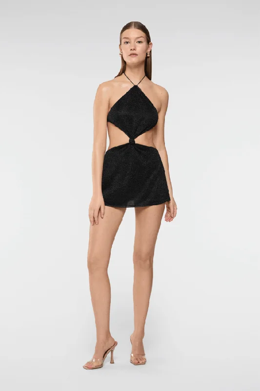 Lumiere Knot Mini Dress Black