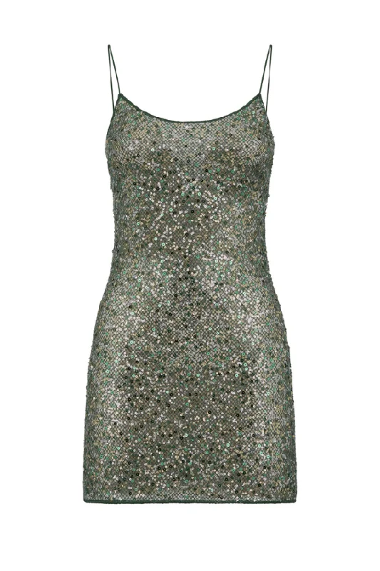 Netquins Short Dress Metallic Green