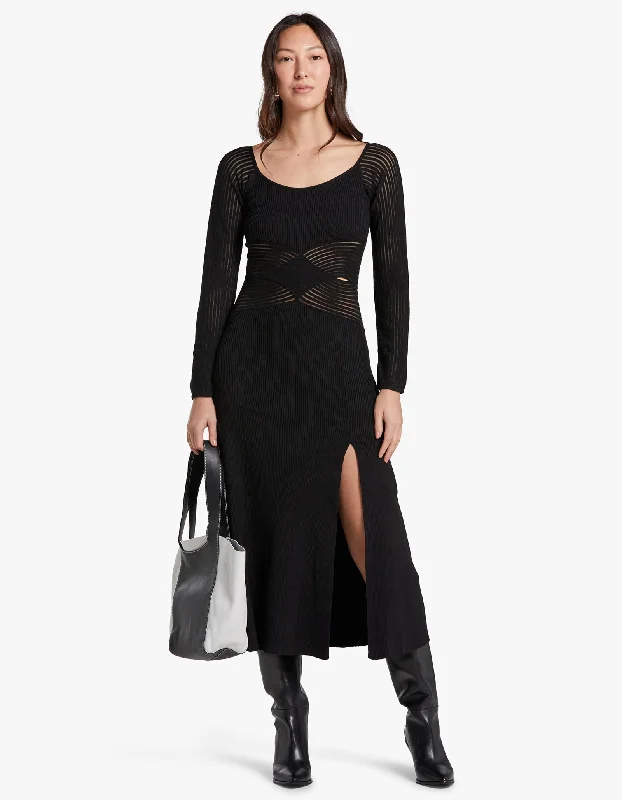 Tilt Knit Dress - Black