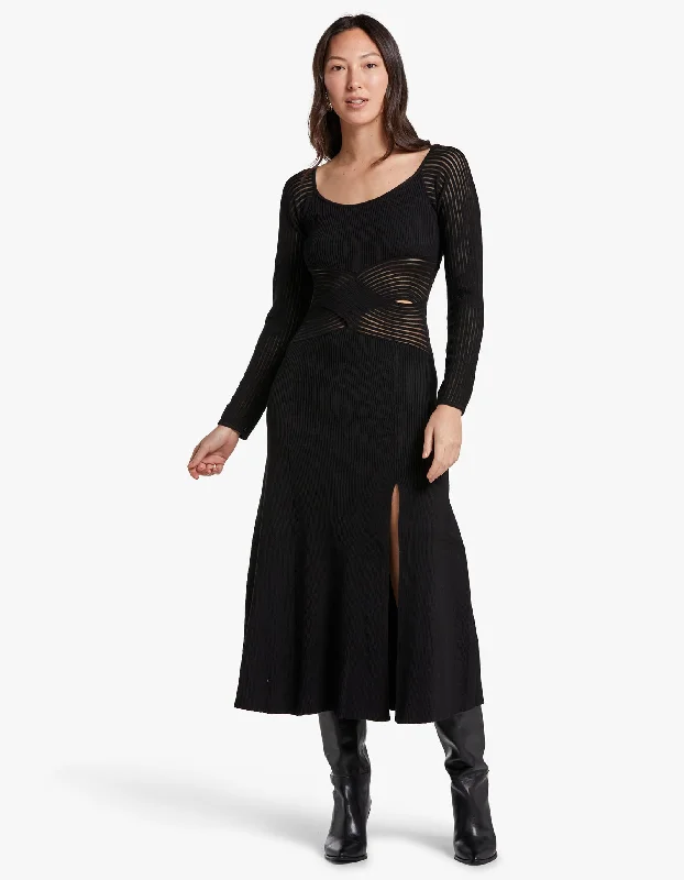 Tilt Knit Dress - Black