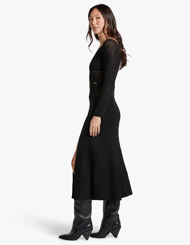 Tilt Knit Dress - Black