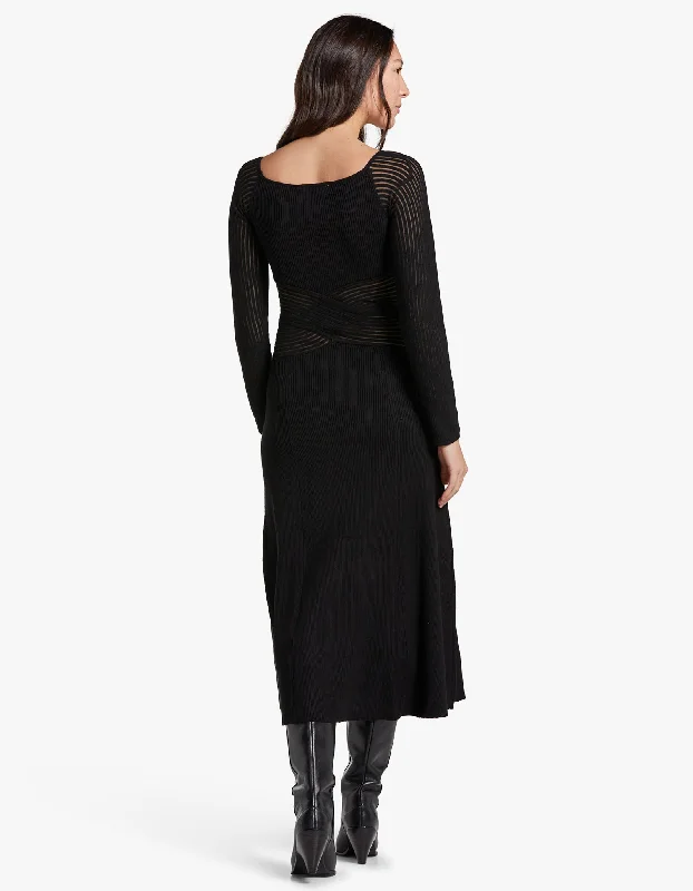 Tilt Knit Dress - Black