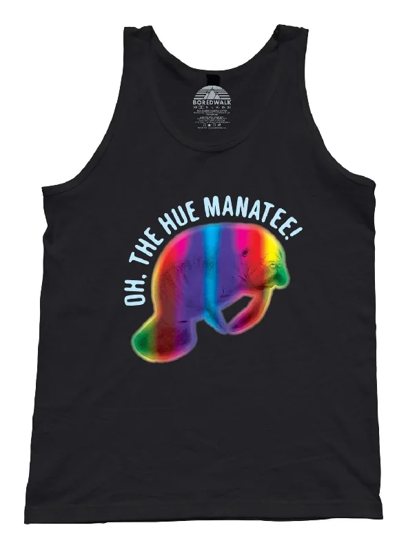 Unisex Oh The Hue Manatee Tank Top Manatee Pun Tank Top