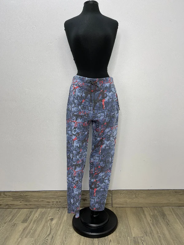 Blue Pattern Pants with Pockets - 28