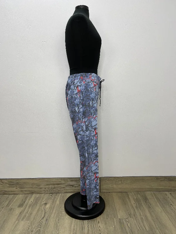 Blue Pattern Pants with Pockets - 28