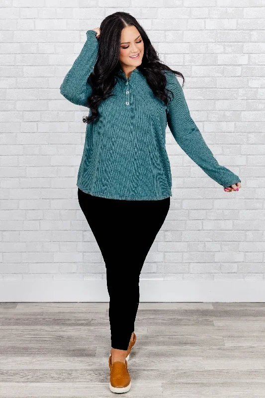 Know About Those Times Sweater, Dusty Teal