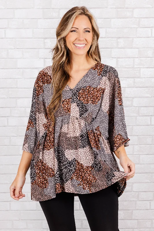 Older But Never Wiser Top, Mocha Black