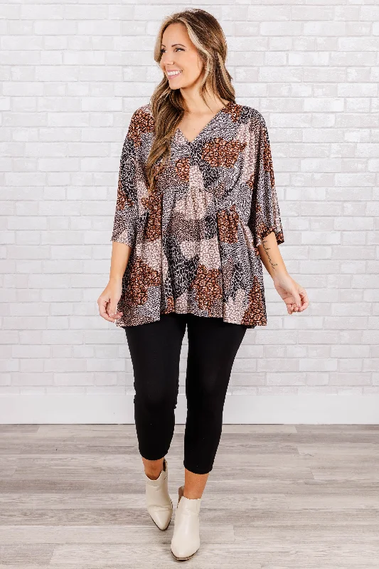 Older But Never Wiser Top, Mocha Black