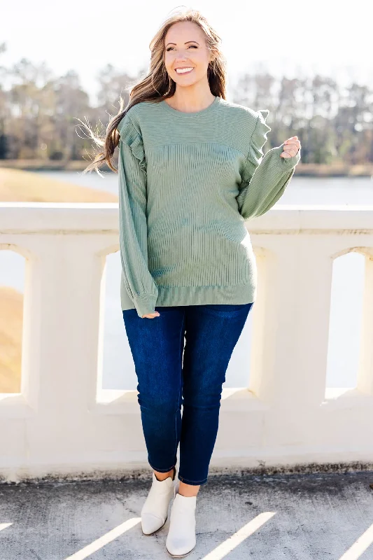 Reach For Me Sweater, Sage