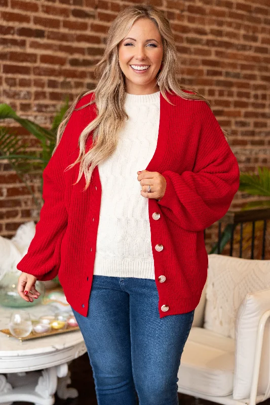 Romantic Rendezvous Cardigan, Red