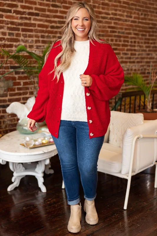 Romantic Rendezvous Cardigan, Red