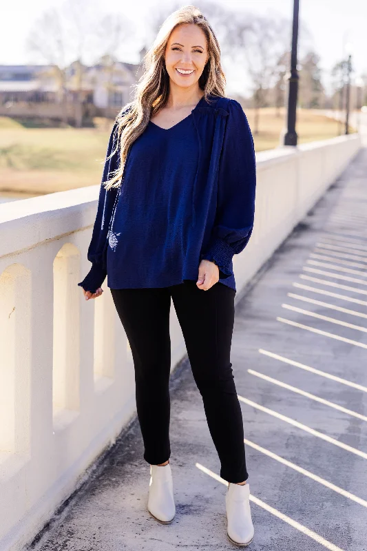 Runaway Rogue Top, Navy