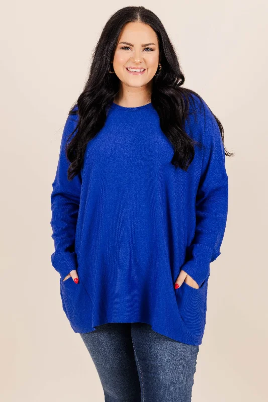 Snow Whispers Tunic, Cobalt Blue