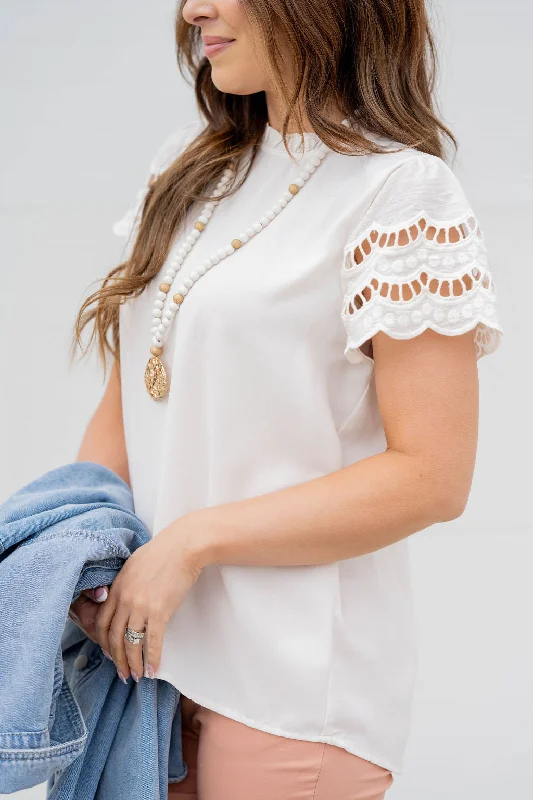 Cutout Flutter Sleeve Blouse