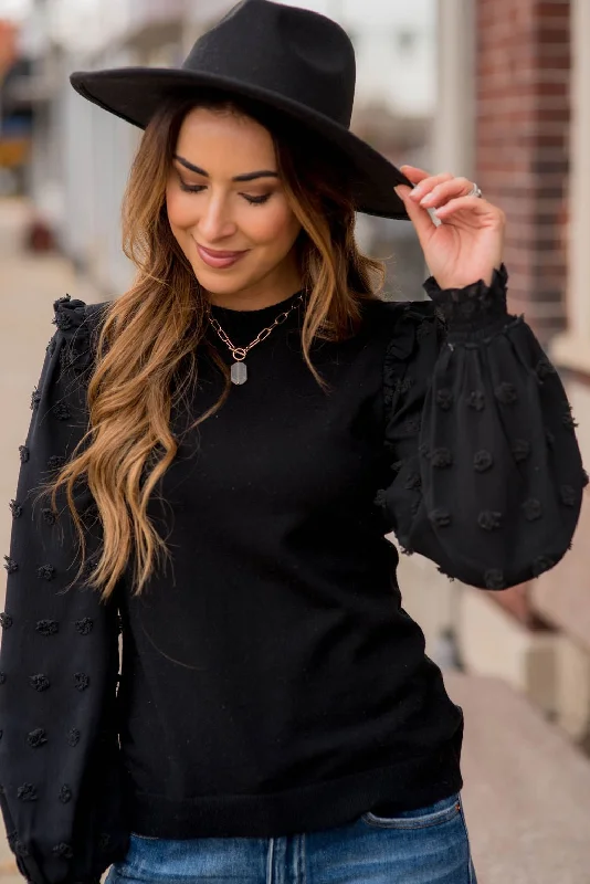 Textured Dot Sleeve Blouse