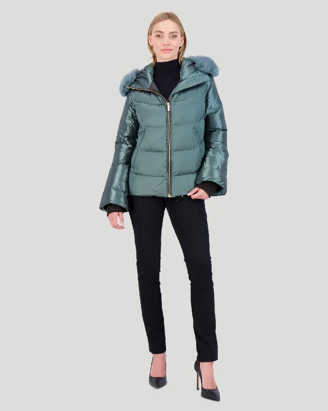 Après-Ski Jacket with Detachable Toscana Shearling Lamb Hood Trim