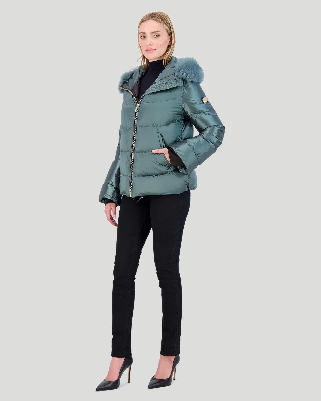 Après-Ski Jacket with Detachable Toscana Shearling Lamb Hood Trim