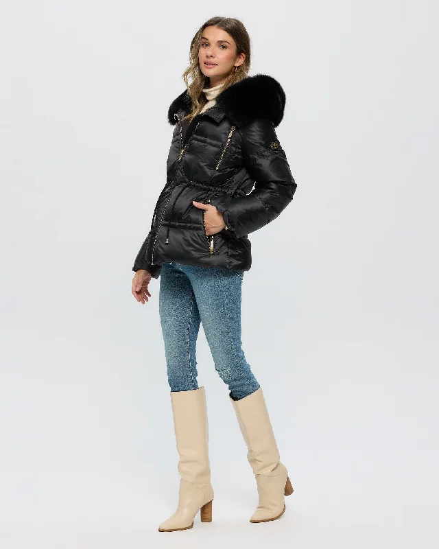 Après-Ski Jacket with Detachable Toscana Shearling Lamb Hood Trim