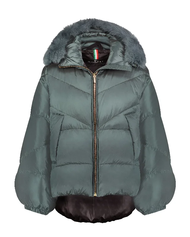 Après-Ski Jacket with Detachable Toscana Shearling Lamb Hood Trim