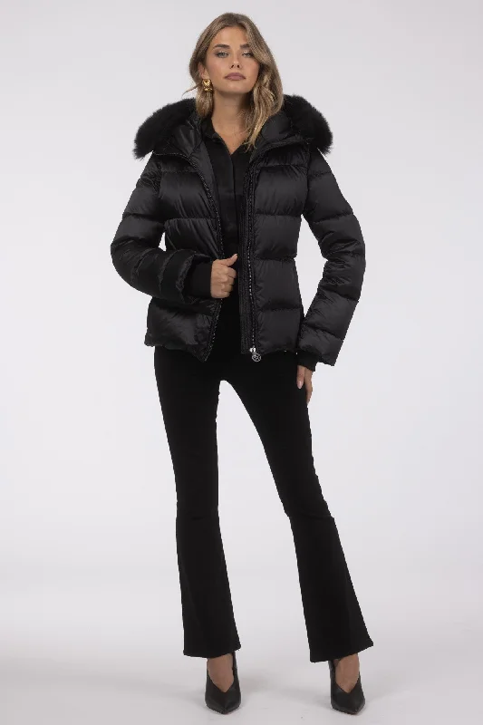 Après-Ski Jacket with Detachable Toscana Shearling Lamb Hood Trim