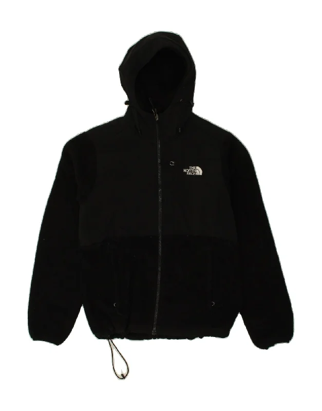 THE NORTH FACE Womens Hooded Fleece Jacket UK 10 Small Black Polyester