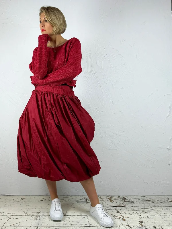 Double Layer Parachute Skirt in Hot Chilli Red '3300305'