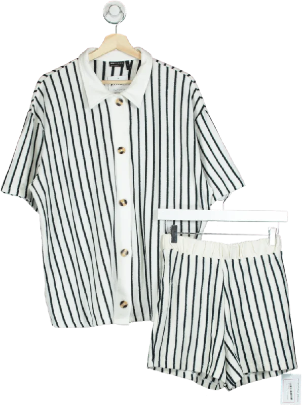 ASOS Design Monochrome Striped Shirt and Shorts Set UK M