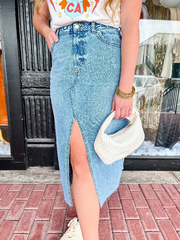 Becky Denim Midi Skirt