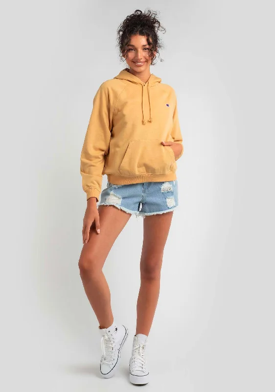 Champion Womens French Terry Script Hoodie Mustard <br> CT6XN GQQ