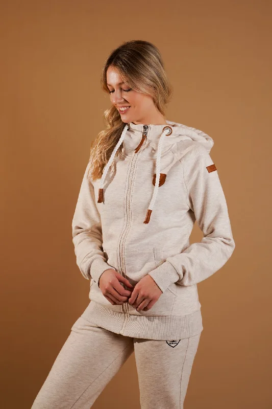 Hera Heather Oatmeal Zip Hoodie