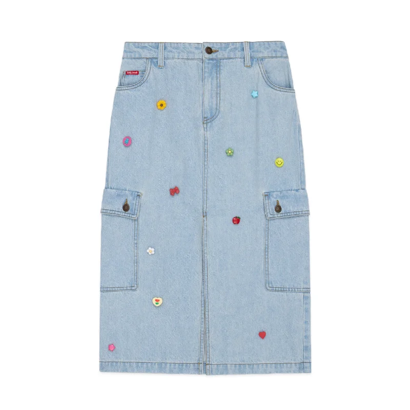 Denim Cargo Skirt