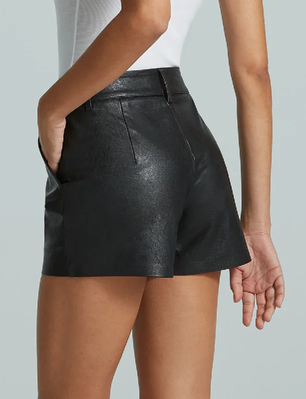 Commando Faux Leather Tailored Short in Black