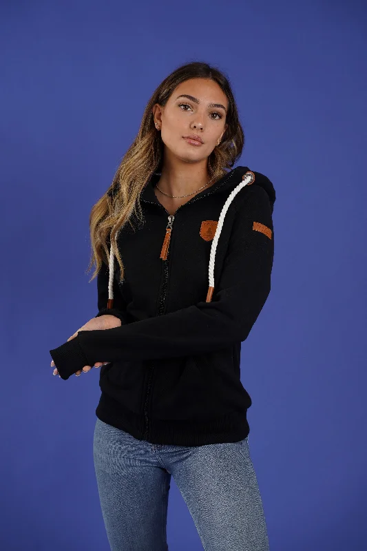 Hera Black Zip Hoodie