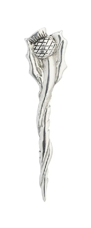 Twisting Thistle Pewter Kilt Pin - Polished