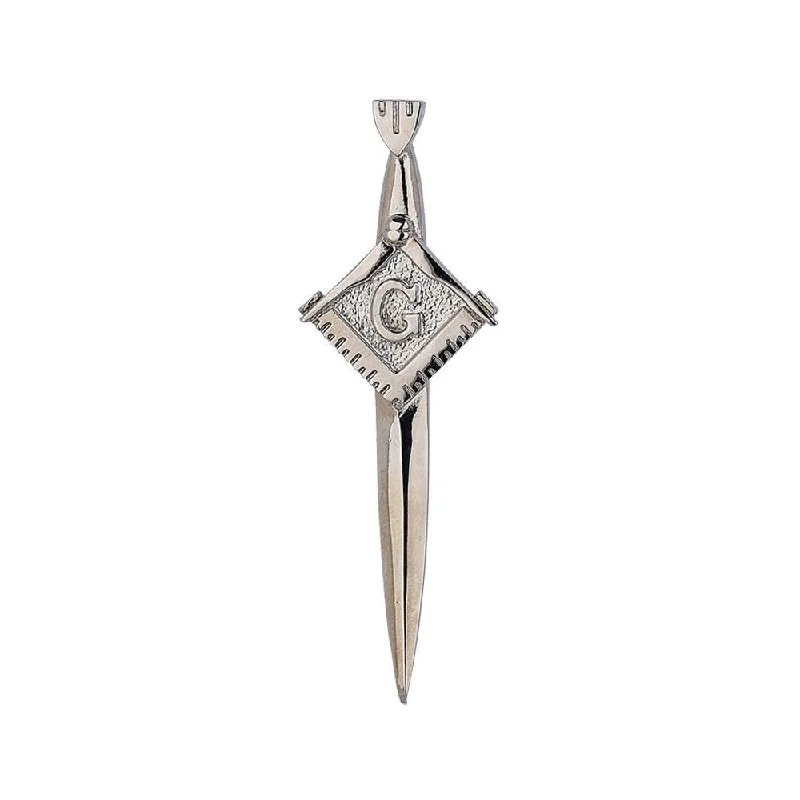 Masonic Sword Pewter Kilt Pin - Polished