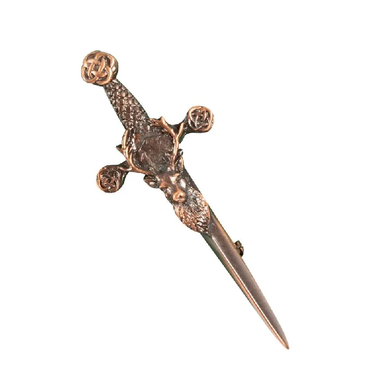 Pewter Stag Head Kilt Pin - Chocolate Bronze Finish