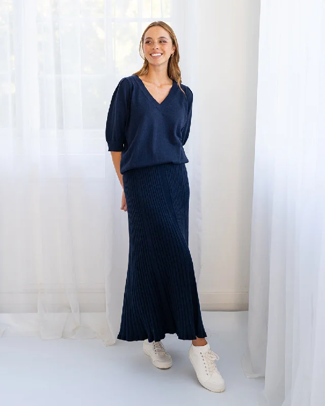 Rebecca Knit Skirt - Navy